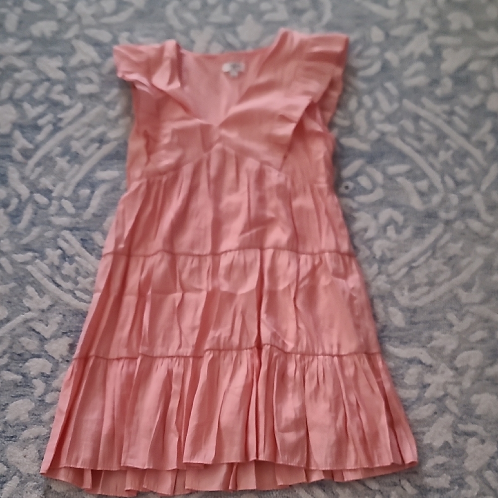 Umgee Coral Ruffled Casual Dress